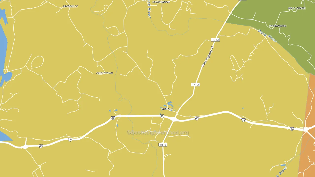 Hurricane Mills, TN block-group voter-turnout map