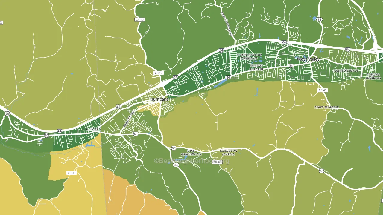 Hurricane, WV block-group voter-turnout map