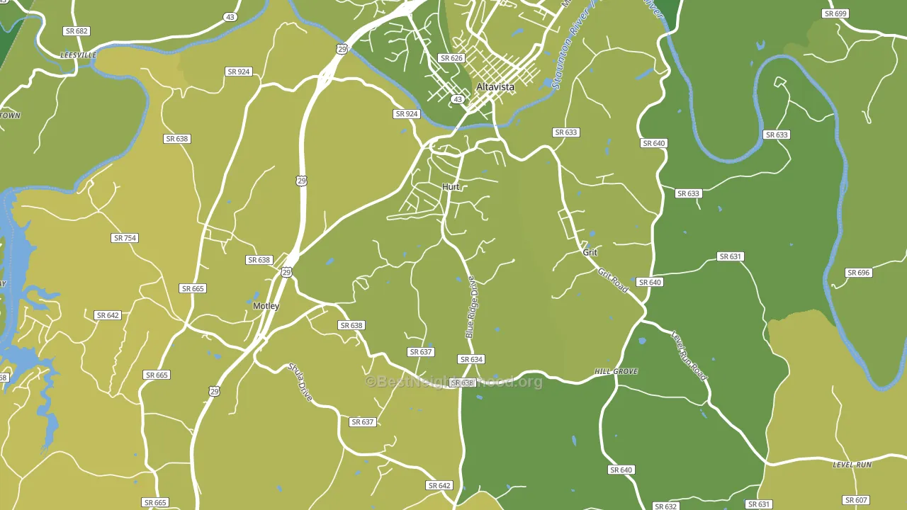 Hurt, VA block-group voter-turnout map
