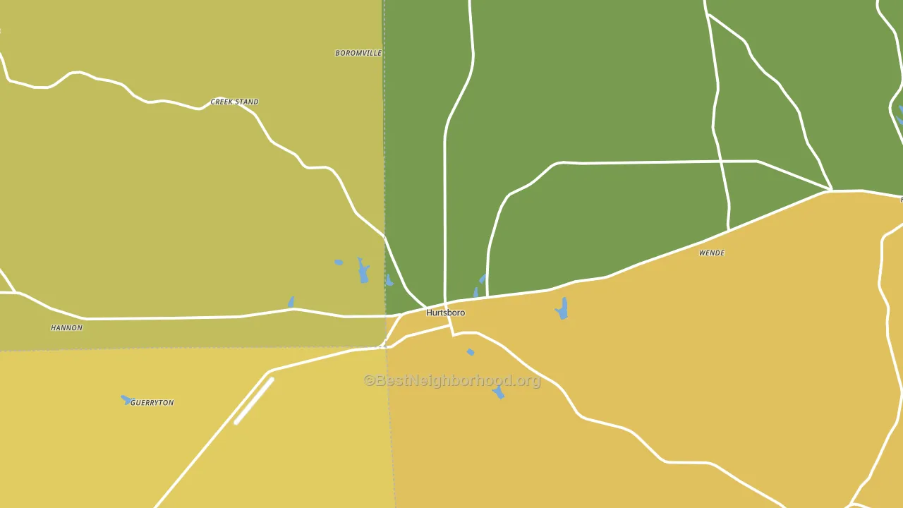 Hurtsboro, AL block-group voter-turnout map