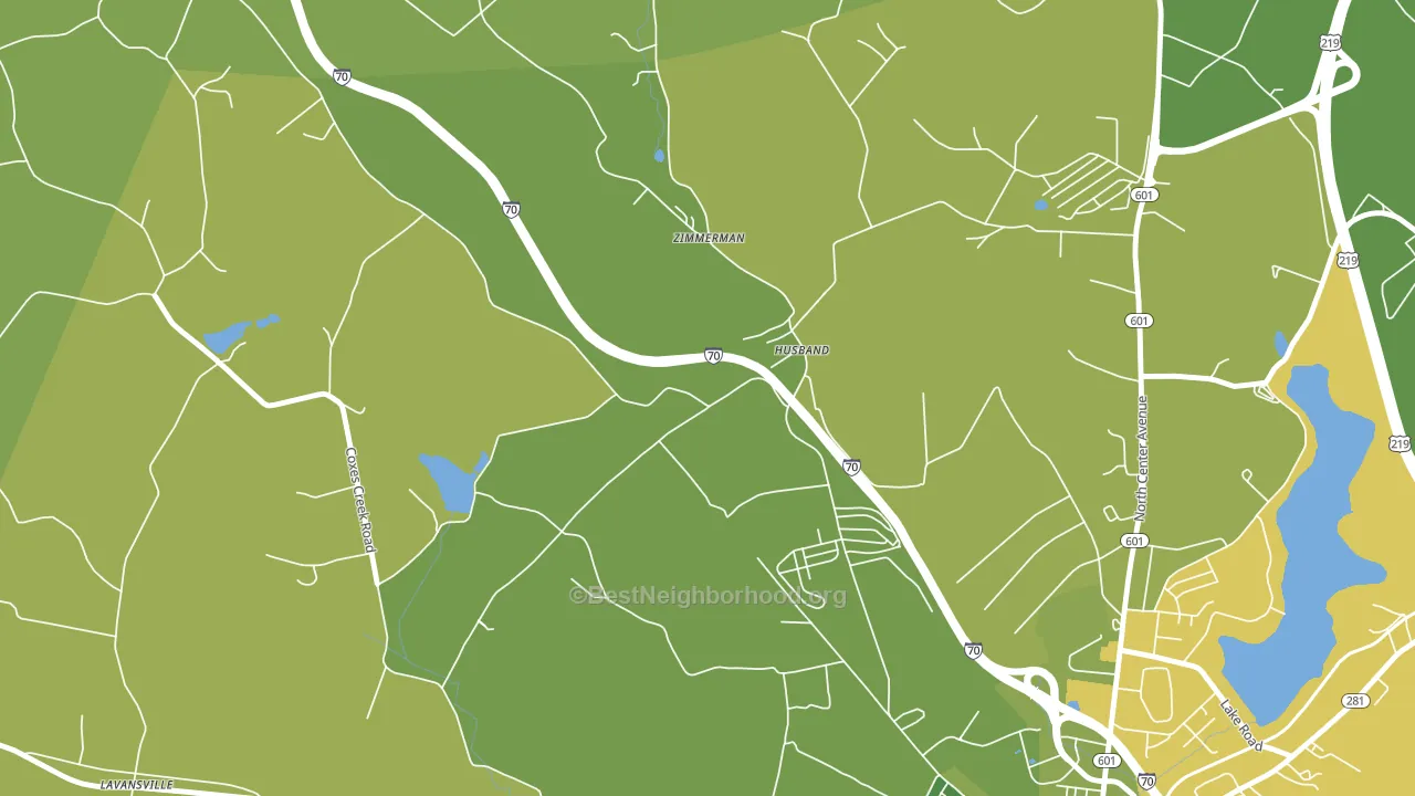 Husband, PA block-group voter-turnout map