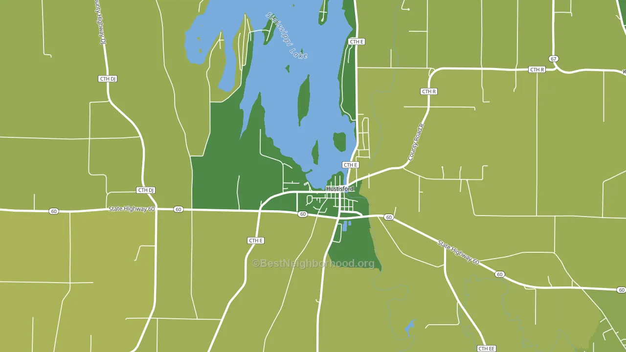 Hustisford, WI block-group voter-turnout map