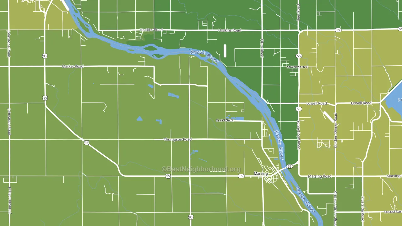Huston, ID block-group voter-turnout map