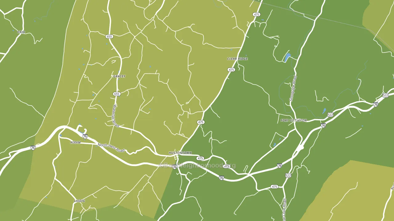 Hustontown, PA block-group voter-turnout map