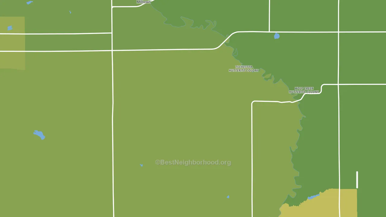 Hutchinson County, SD block-group voter-turnout map