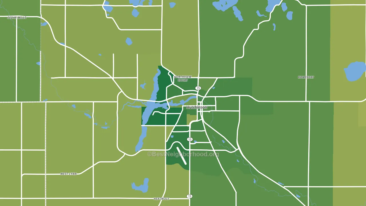 Hutchinson, MN block-group voter-turnout map