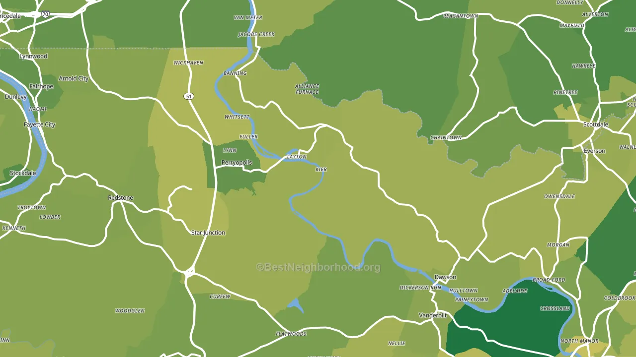 Hutchinson, PA block-group voter-turnout map