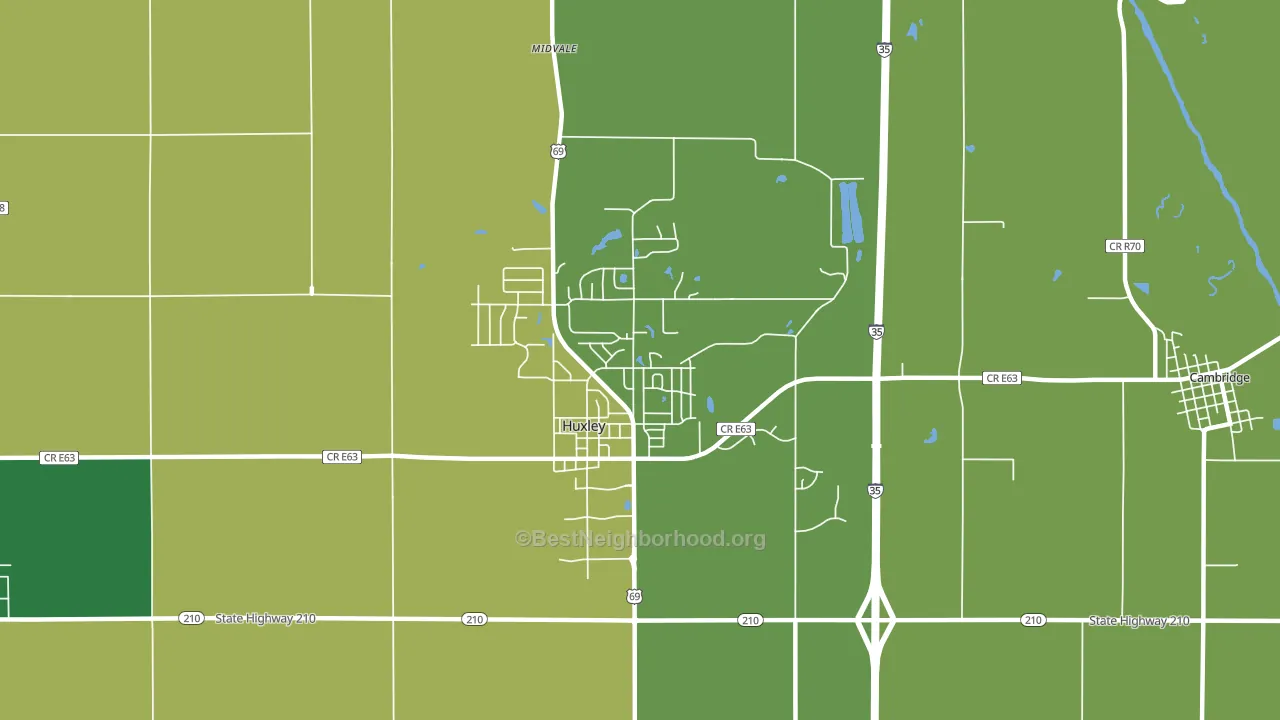 Huxley, IA block-group voter-turnout map