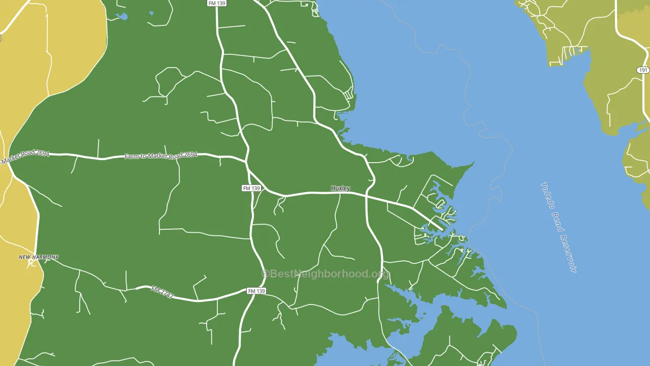 Huxley, TX block-group voter-turnout map