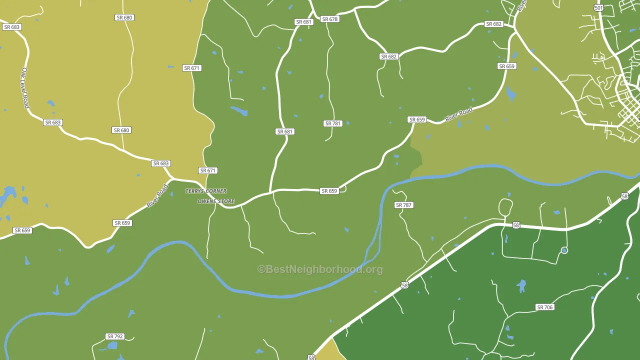 Hyco, VA block-group voter-turnout map