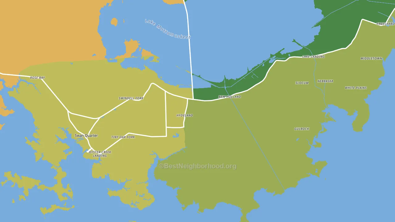 Hyde County, NC block-group voter-turnout map