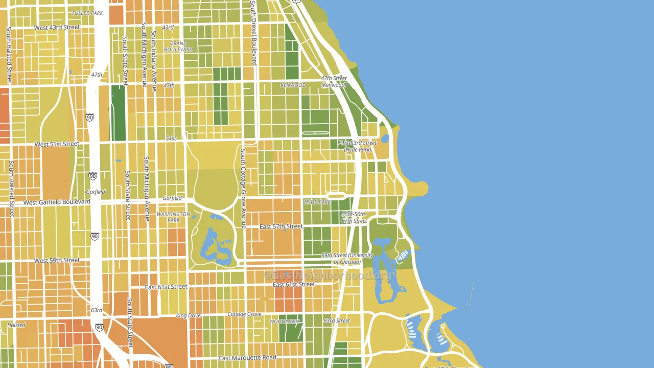 Hyde Park, Chicago, IL block-group voter-turnout map