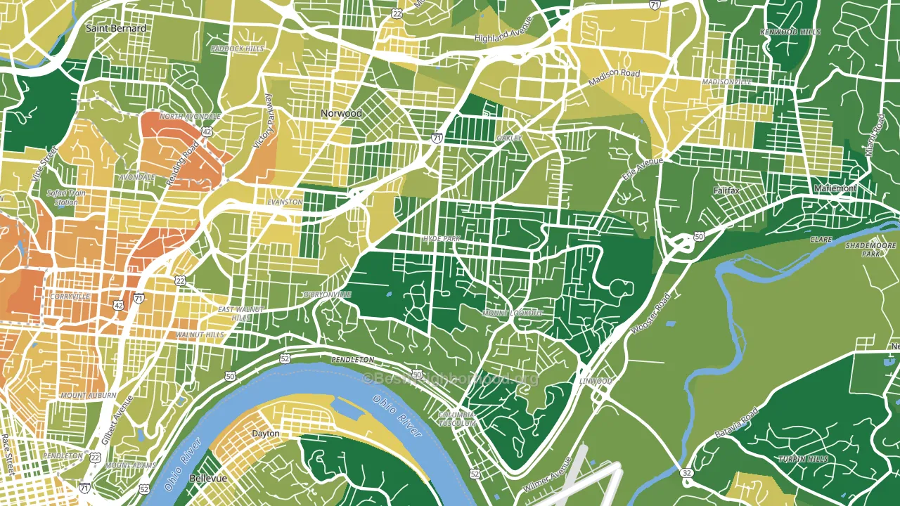 Hyde Park, Cincinnati, OH block-group voter-turnout map