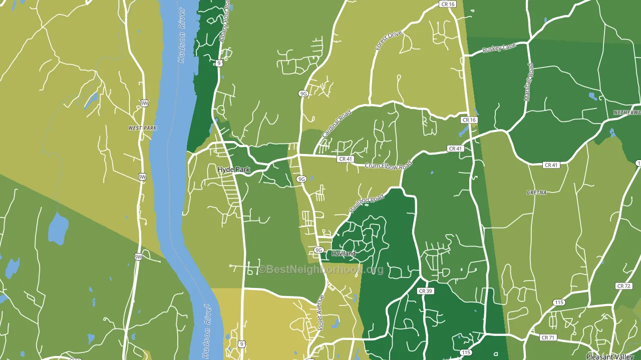 Hyde Park, NY block-group voter-turnout map