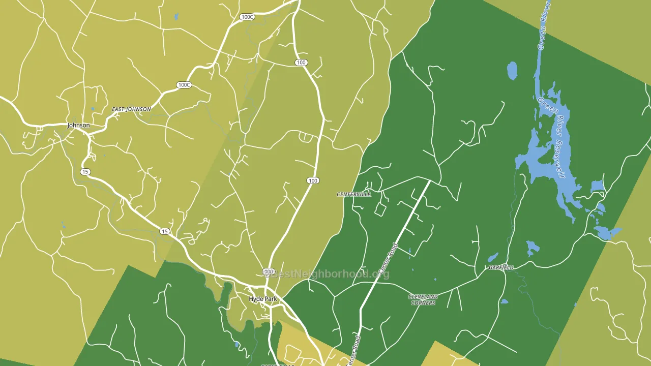 Hyde Park, VT block-group voter-turnout map