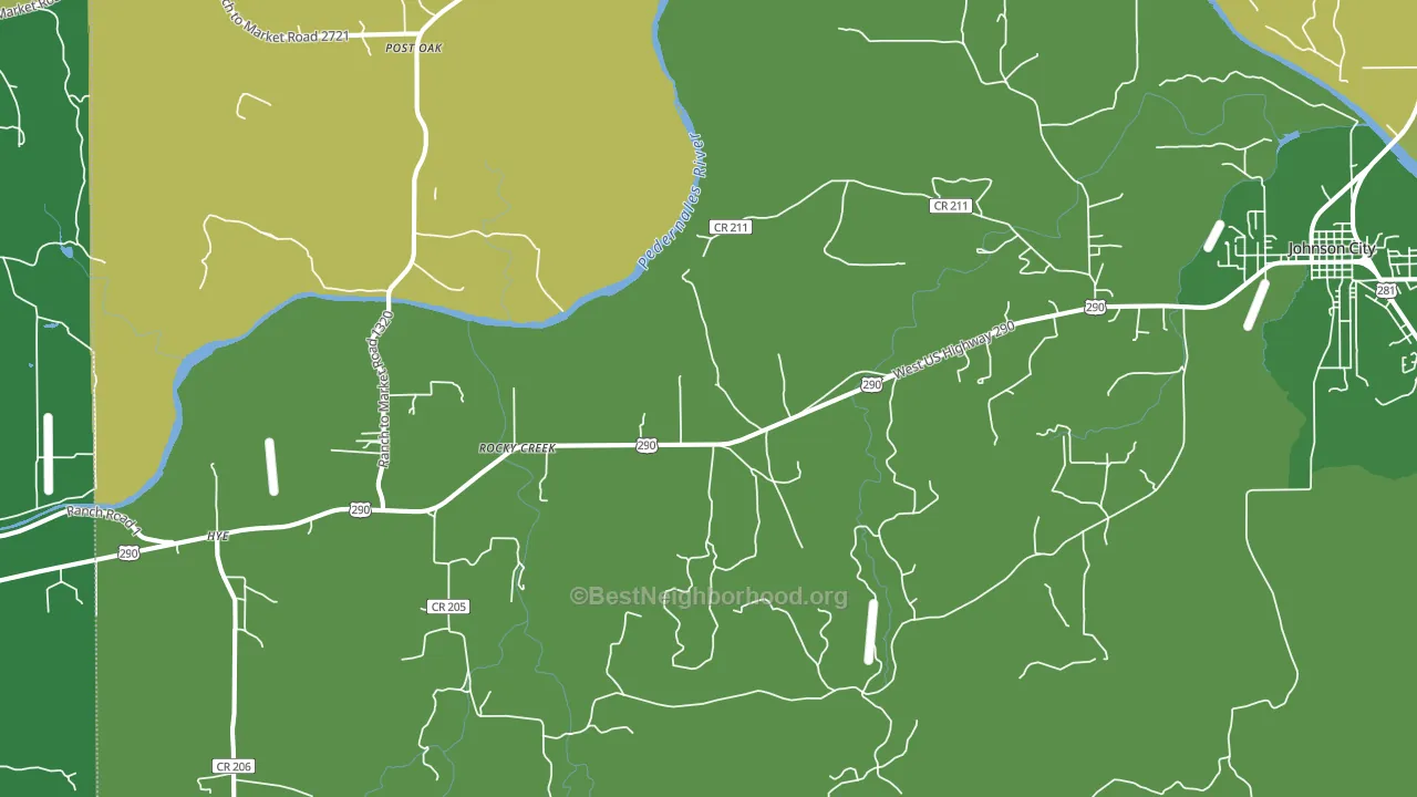 Hye, TX block-group voter-turnout map