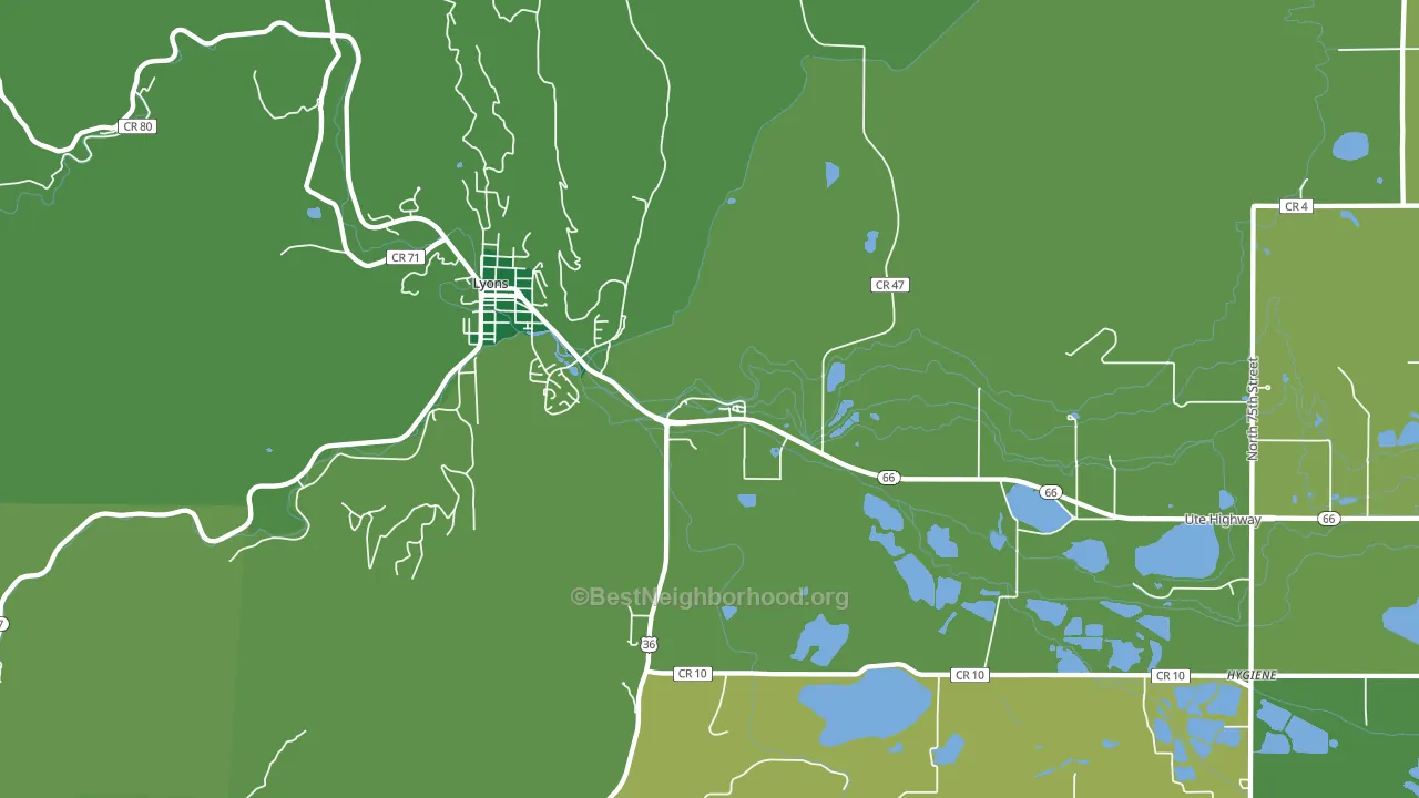 Hygiene, CO block-group voter-turnout map