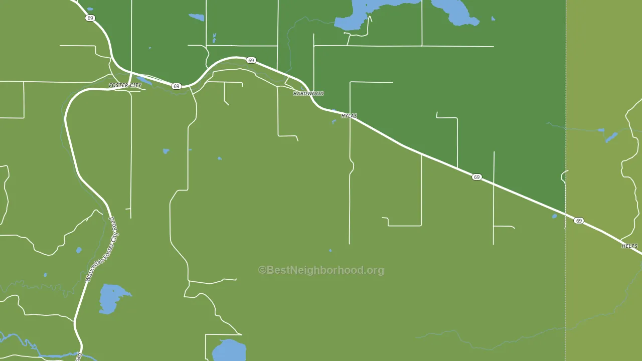 Hylas, MI block-group voter-turnout map