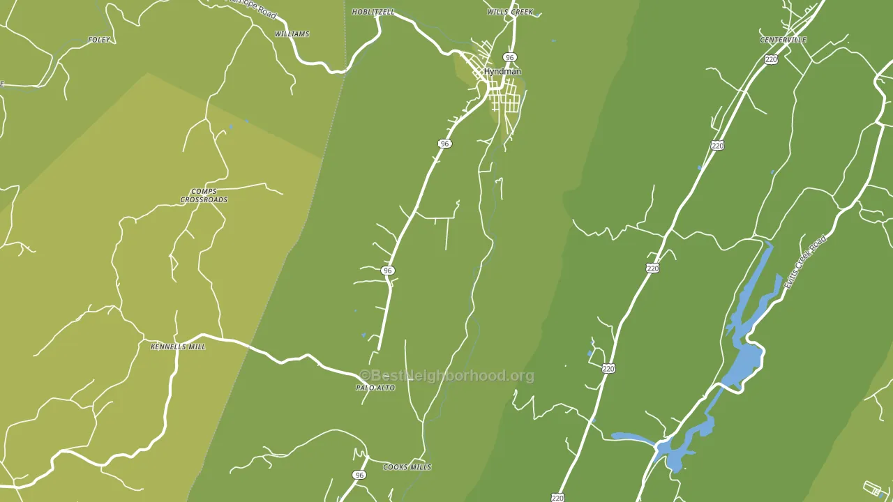 Hyndman, PA block-group voter-turnout map
