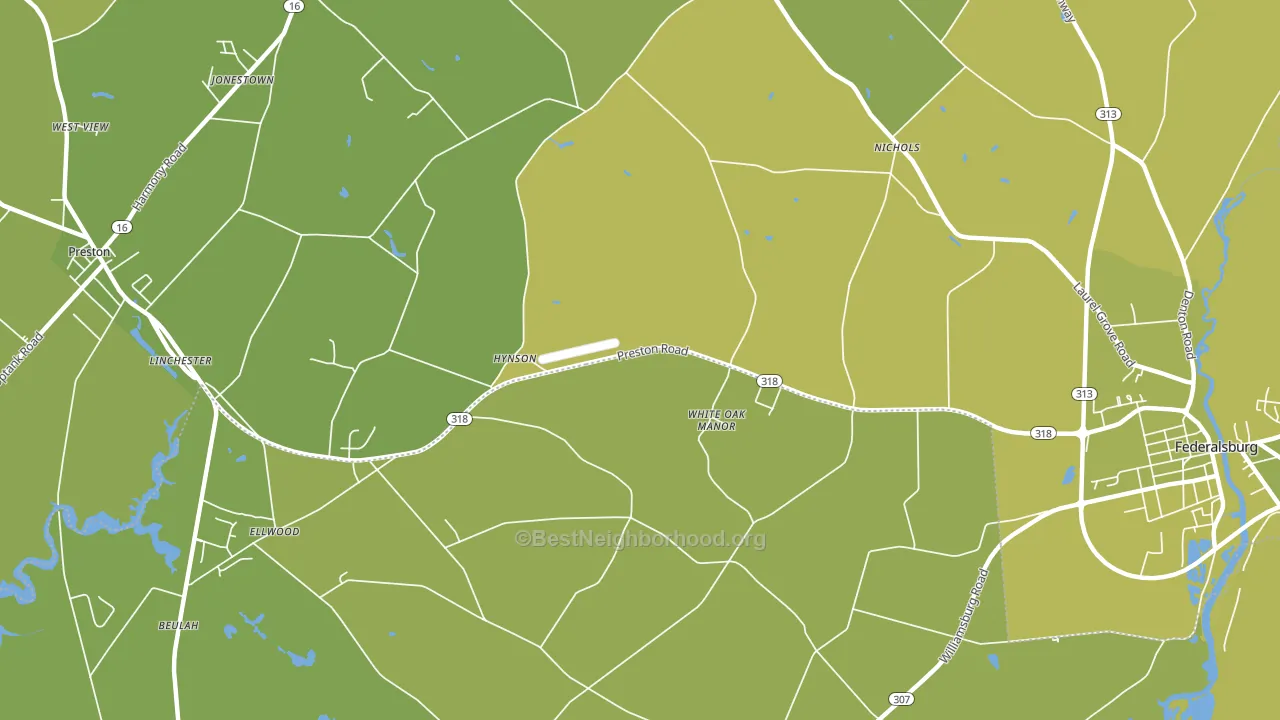 Hynson, MD block-group voter-turnout map