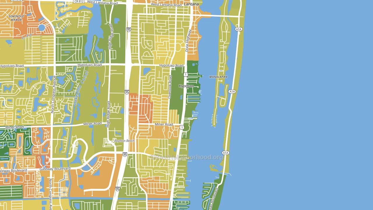 Hypoluxo, FL block-group voter-turnout map