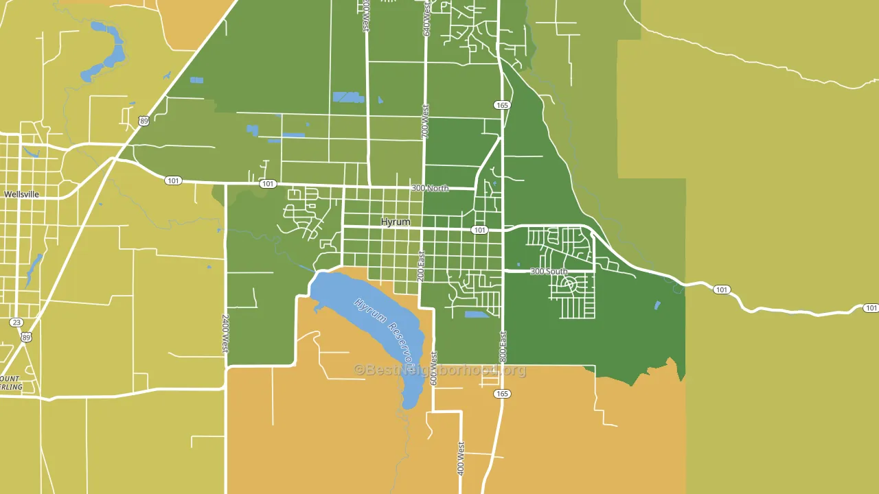 Hyrum, UT block-group voter-turnout map