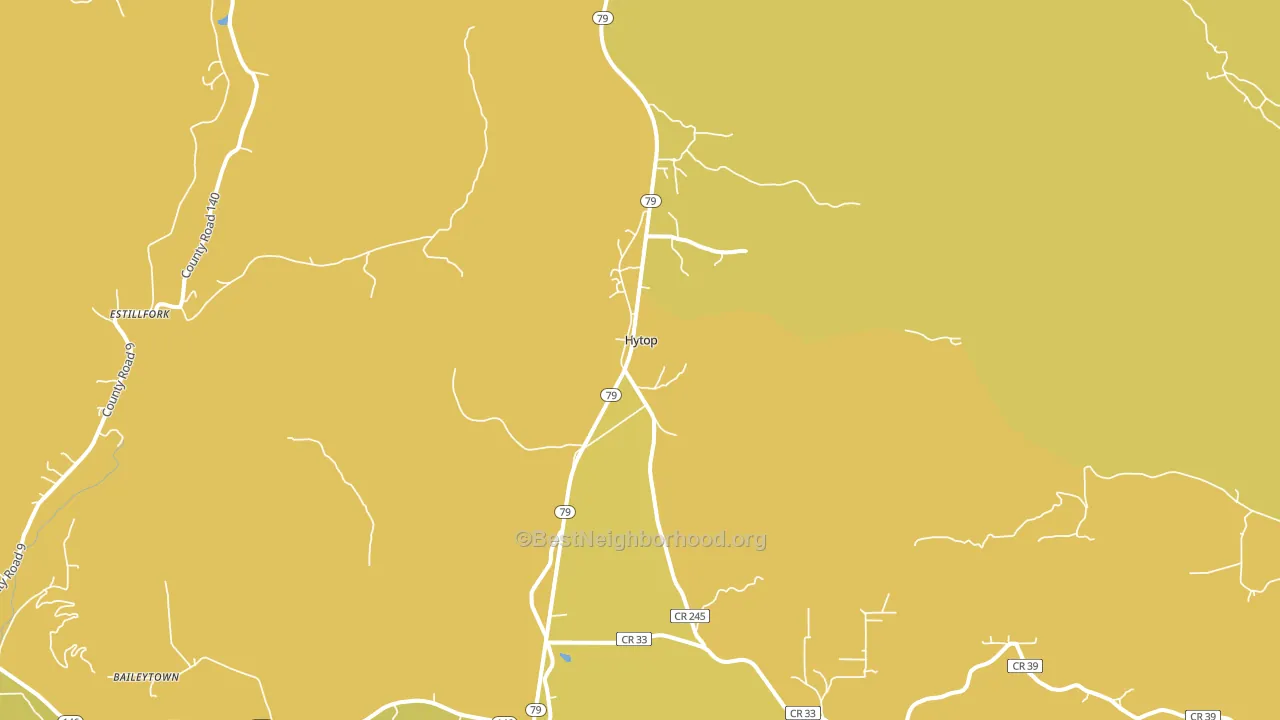 Hytop, AL block-group voter-turnout map