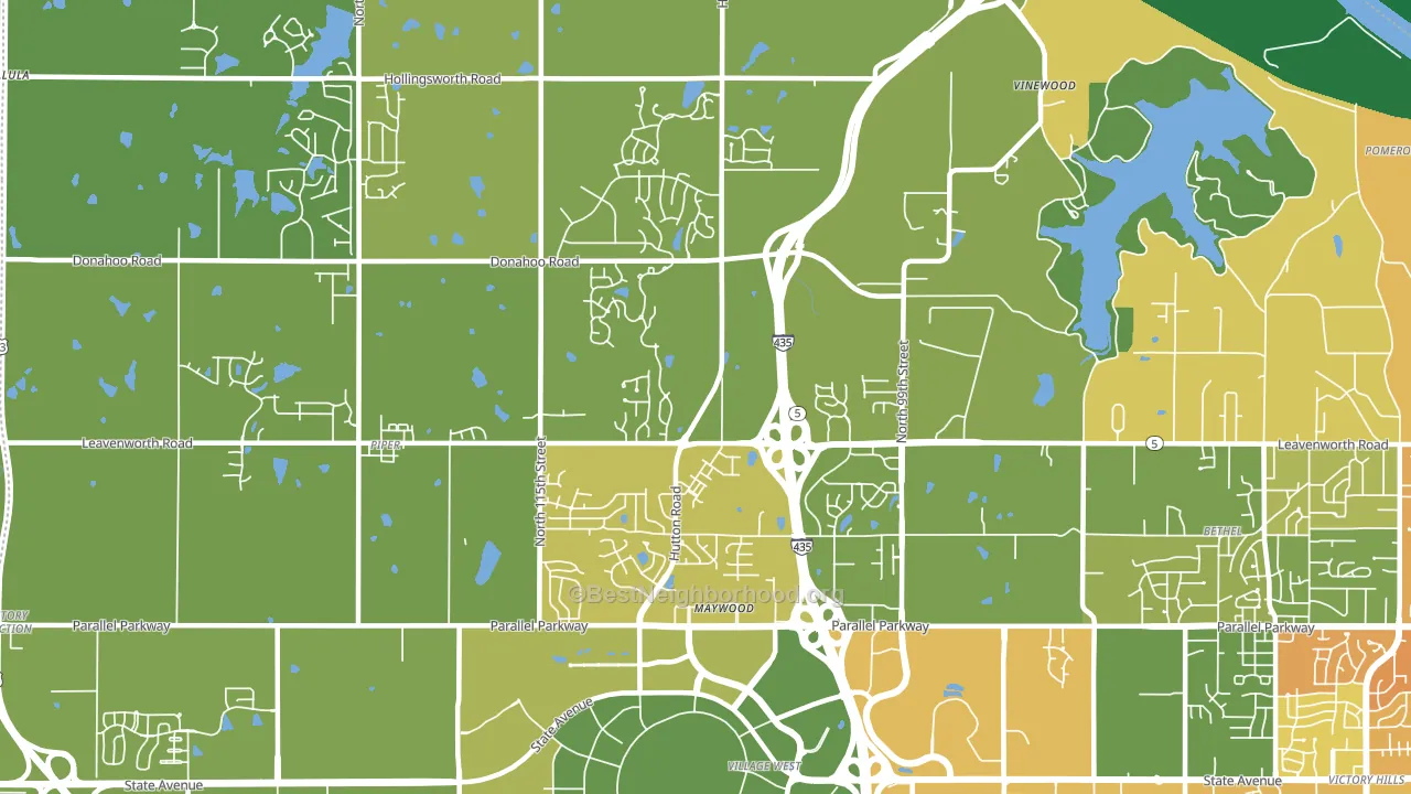 I-435 West KC-KS, Kansas City, KS block-group voter-turnout map