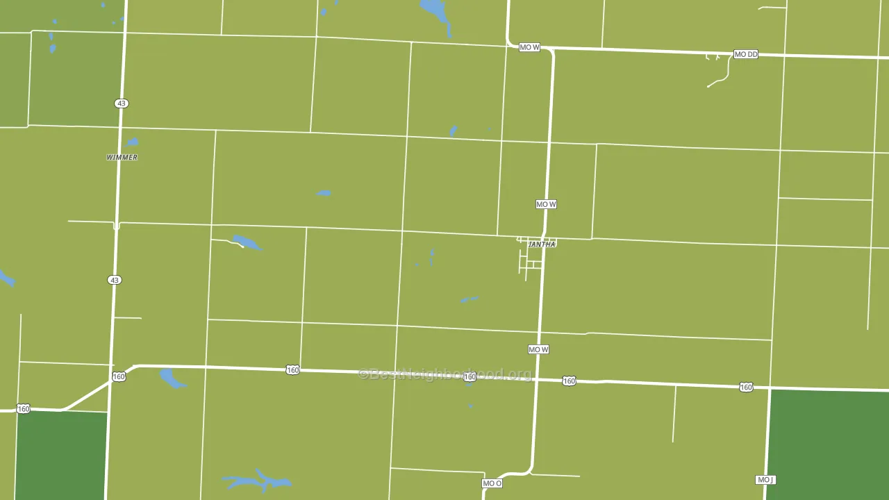 Iantha, MO block-group voter-turnout map