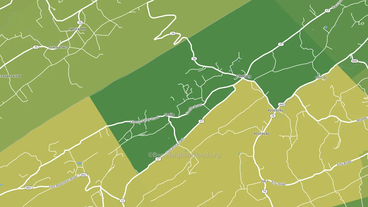 Ickesburg, PA block-group voter-turnout map