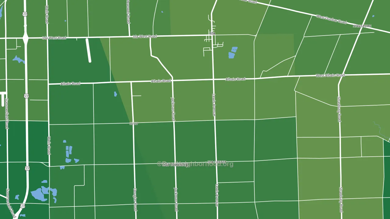 Ida, MI block-group voter-turnout map