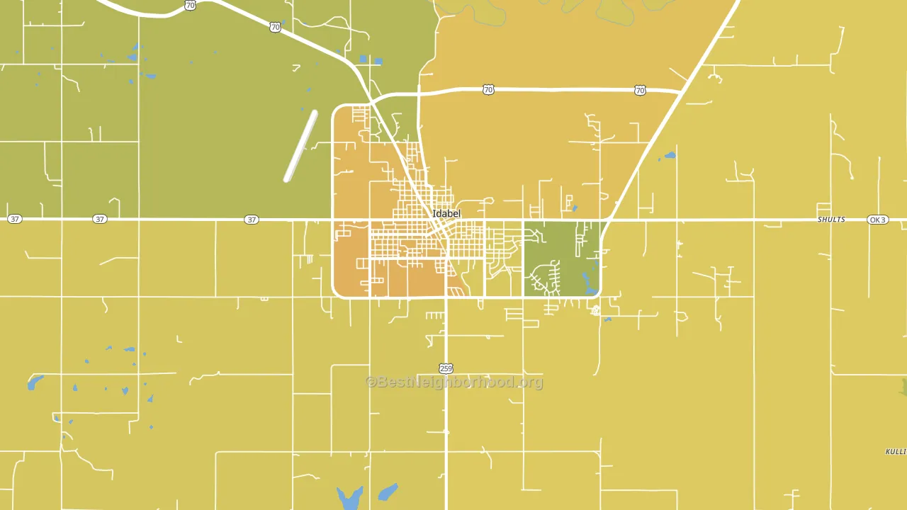 Idabel, OK block-group voter-turnout map