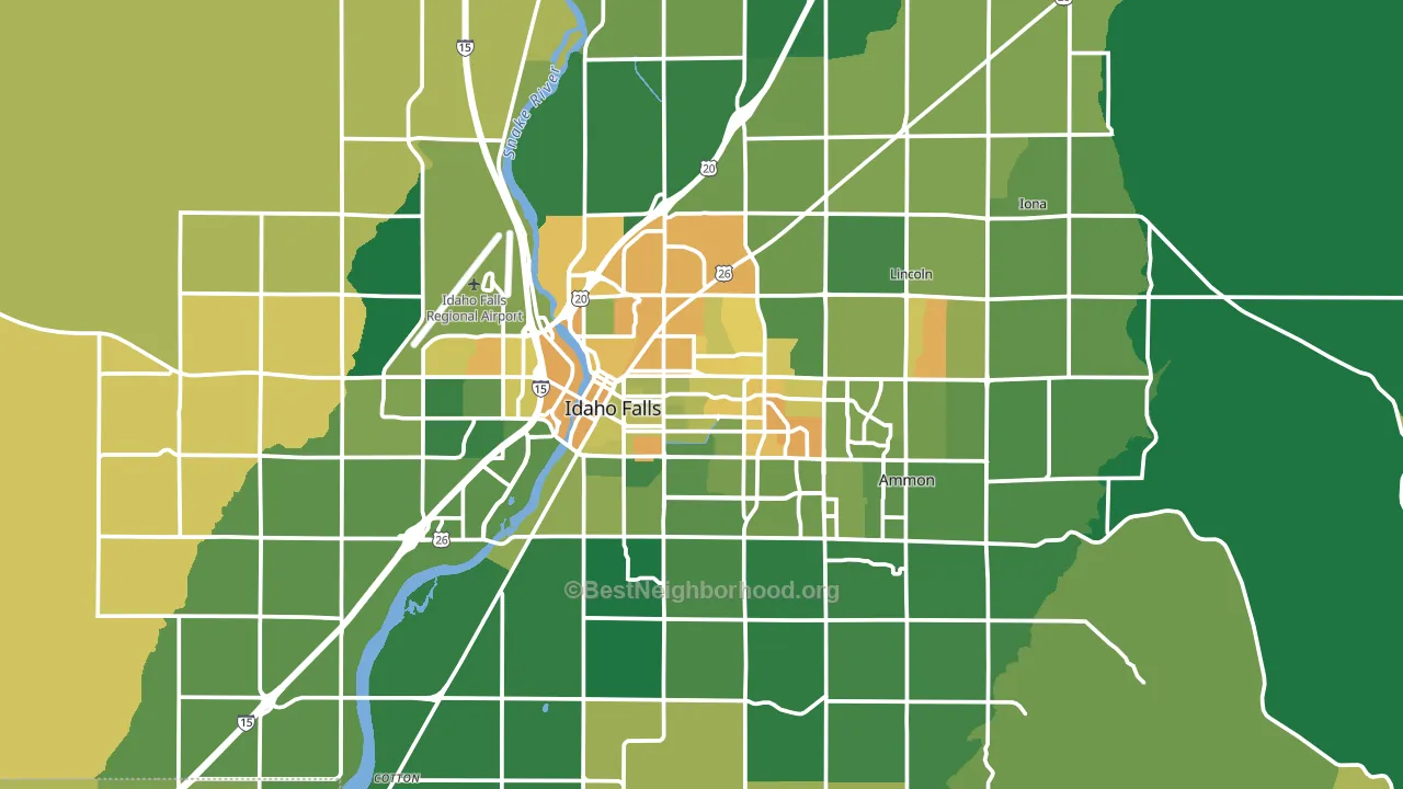 Idaho Falls, ID block-group voter-turnout map