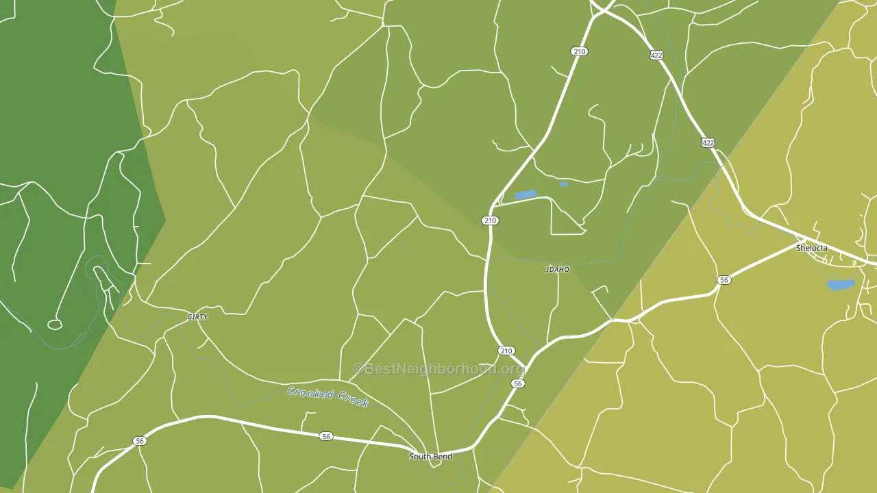 Idaho, PA block-group voter-turnout map