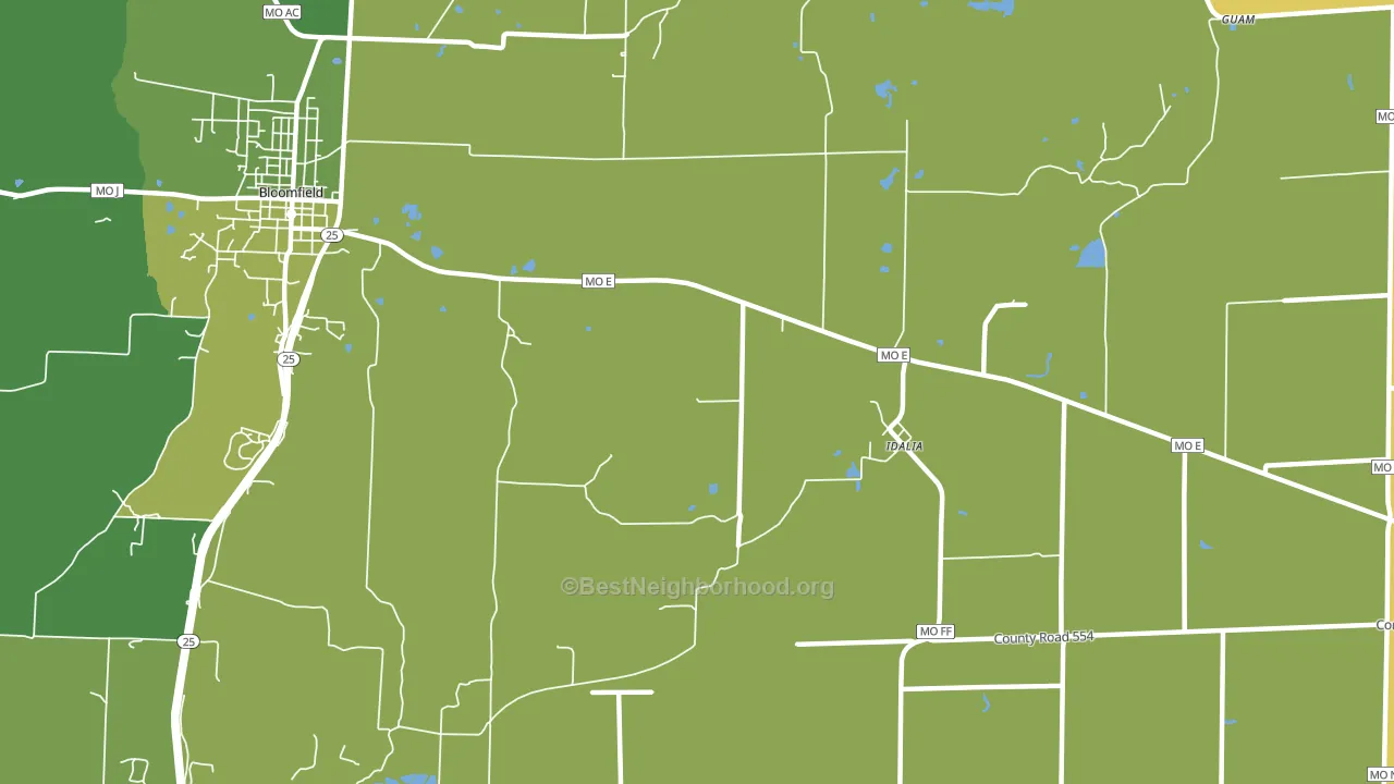 Idalia, MO block-group voter-turnout map