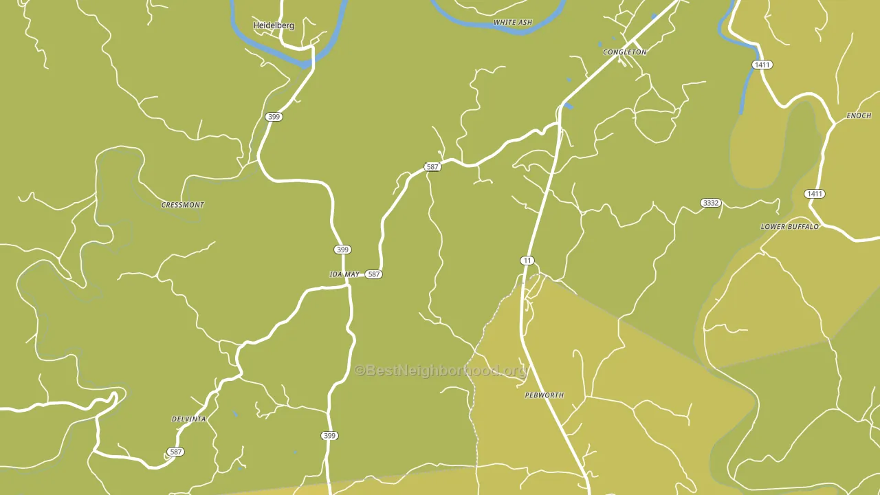 Idamay, KY block-group voter-turnout map