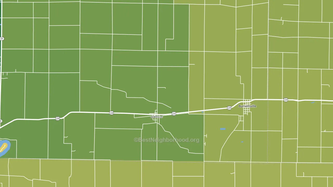 Idaville, IN block-group voter-turnout map