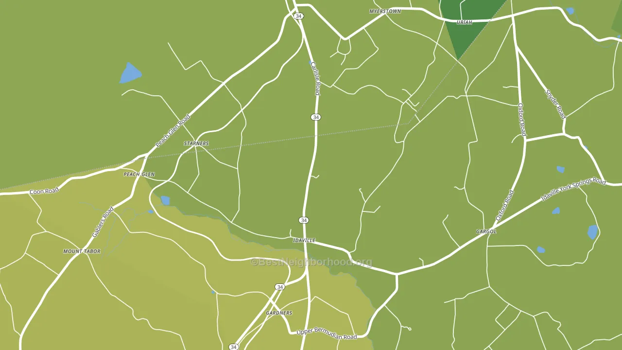 Idaville, PA block-group voter-turnout map