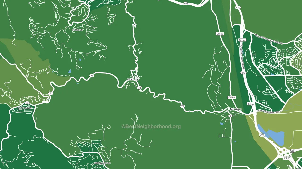 Idledale, CO block-group voter-turnout map