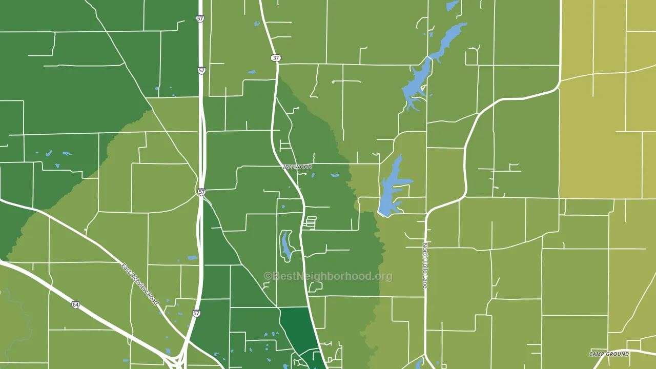 Idlewood, IL block-group voter-turnout map