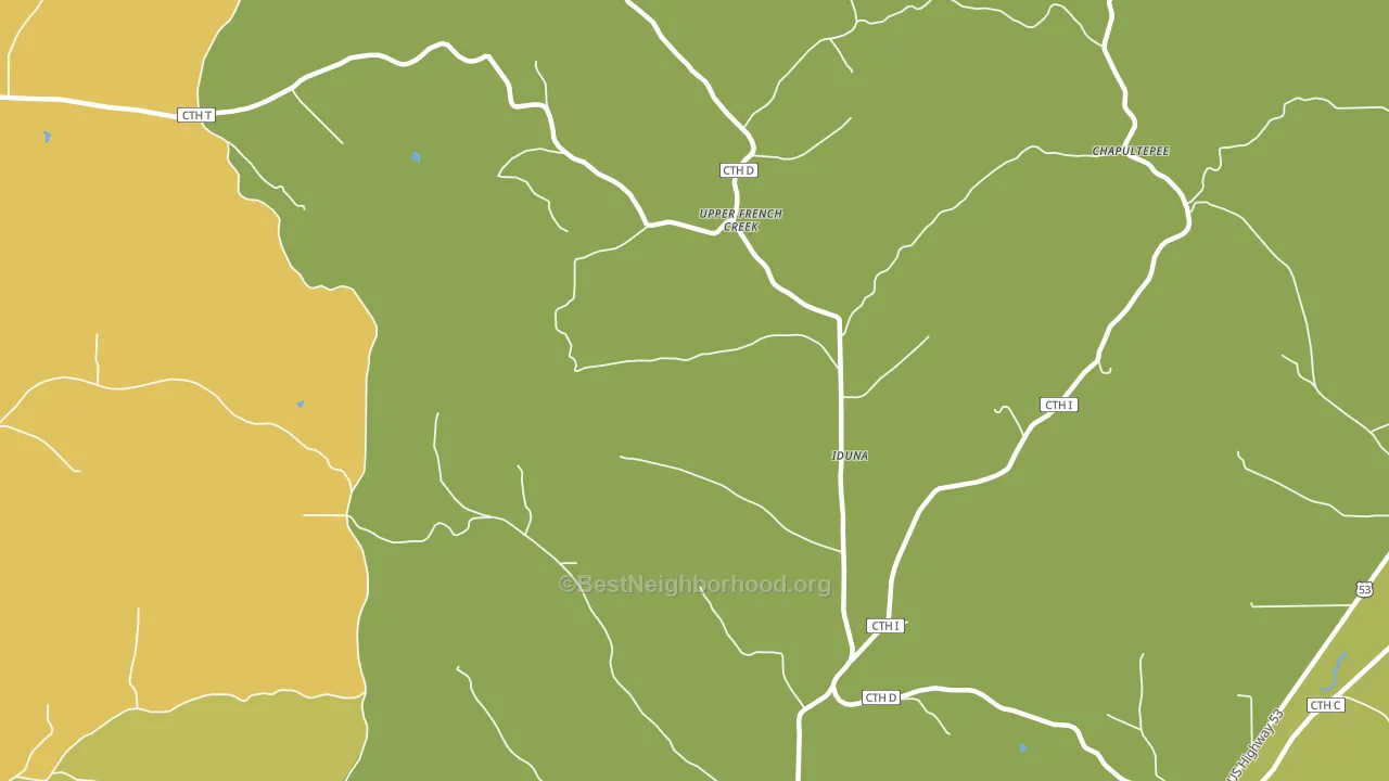Iduna, WI block-group voter-turnout map