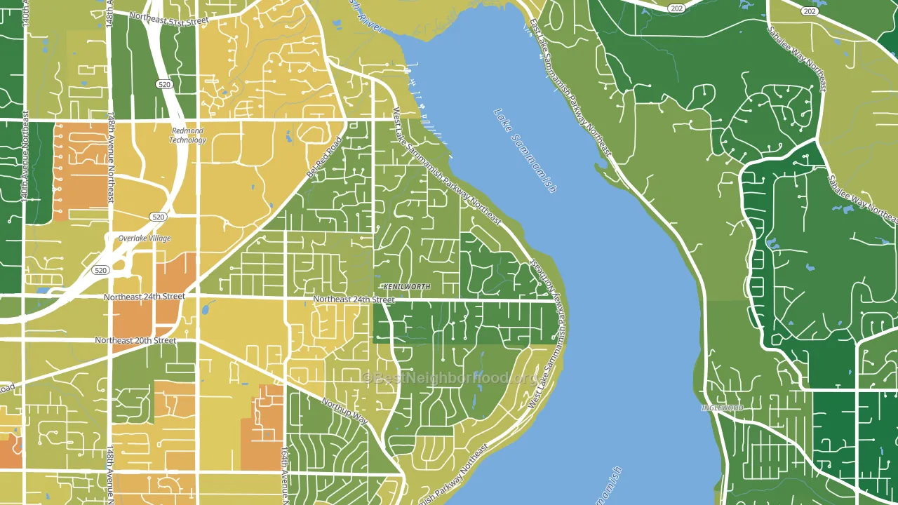 Idylwood, Redmond, WA block-group voter-turnout map