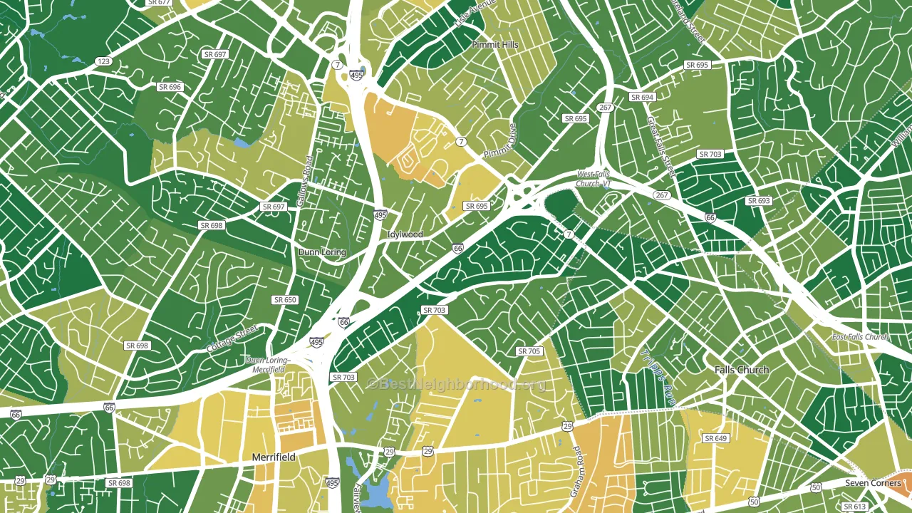 Idylwood, VA block-group voter-turnout map