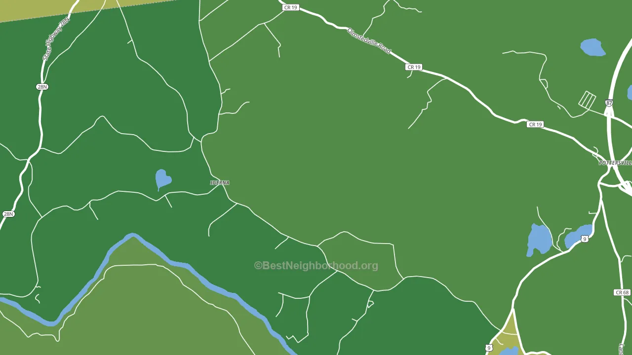 Igerna, NY block-group voter-turnout map