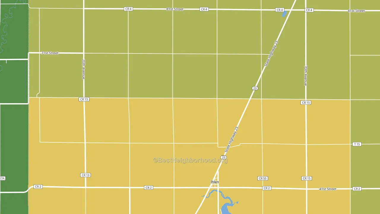 Ihlen, MN block-group voter-turnout map