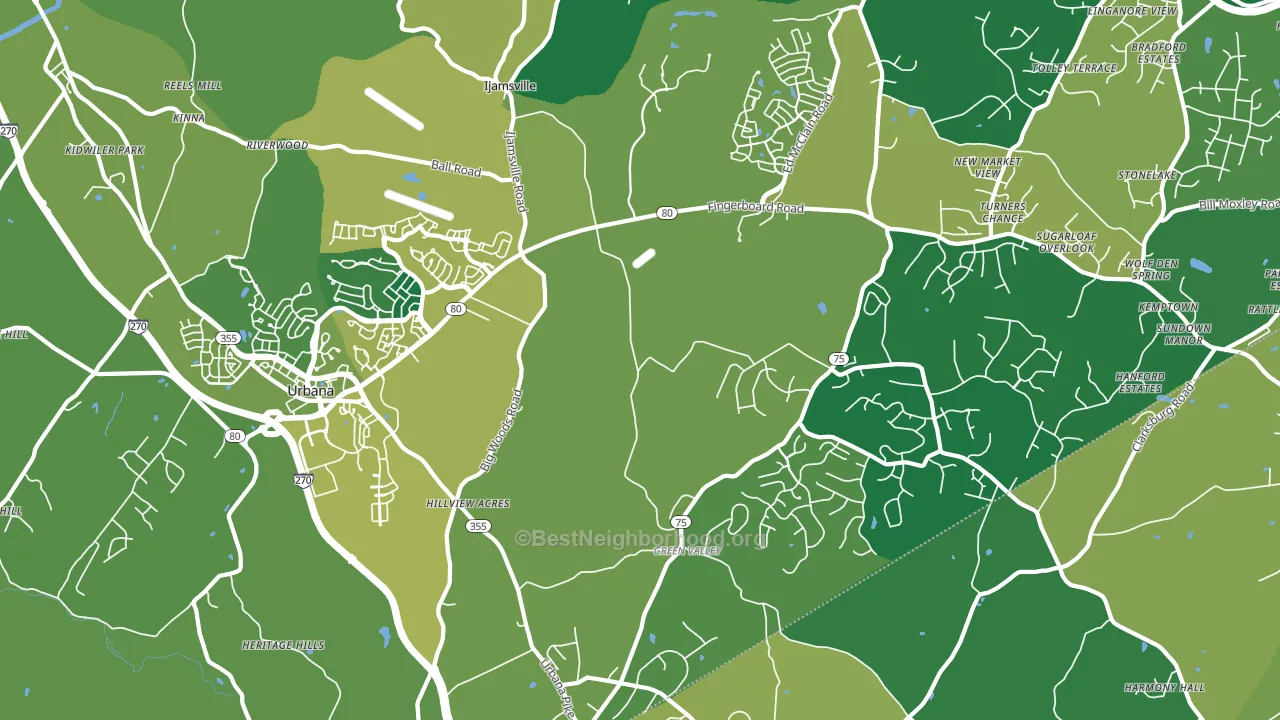 Ijamsville, MD block-group voter-turnout map
