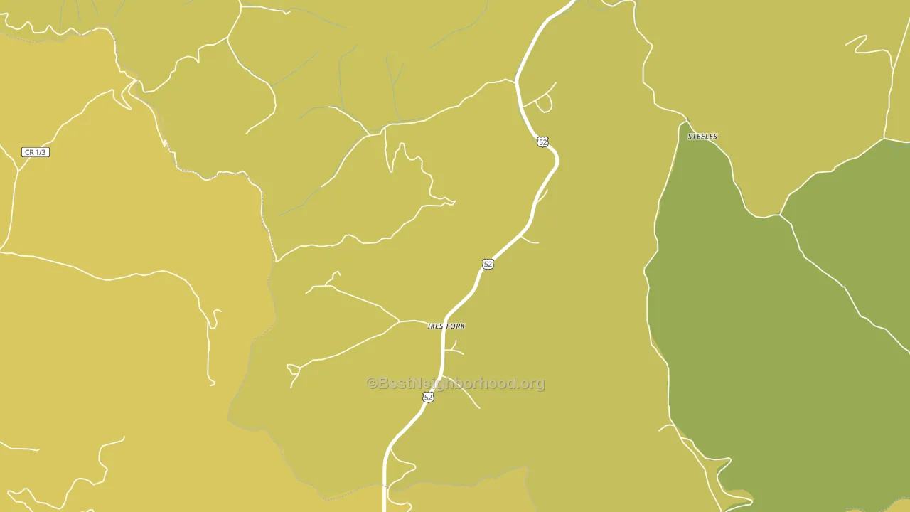 Ikes Fork, WV block-group voter-turnout map