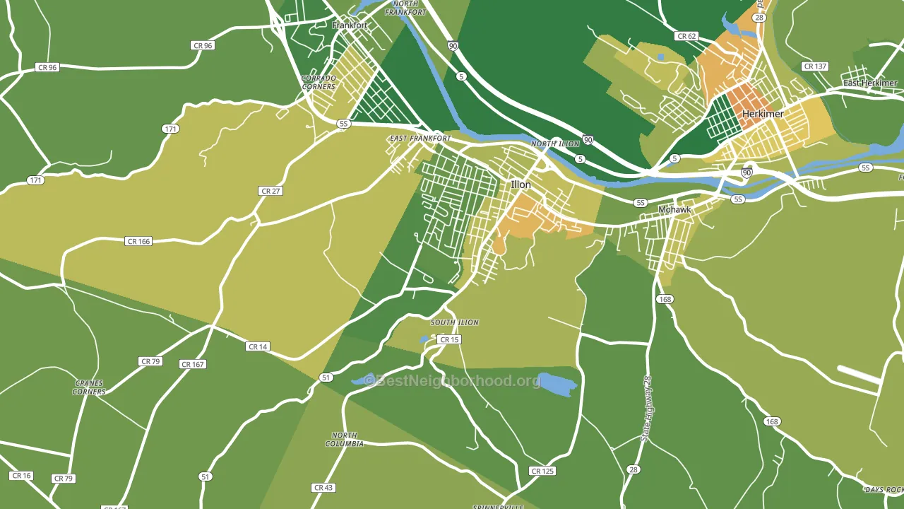 Ilion, NY block-group voter-turnout map