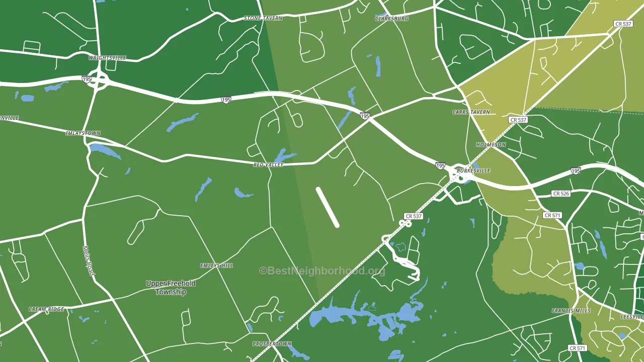 Imlaystown, NJ block-group voter-turnout map