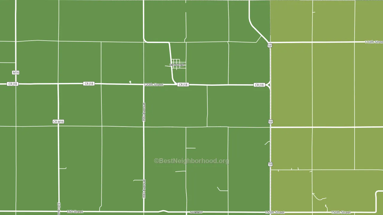 Imogene, IA block-group voter-turnout map